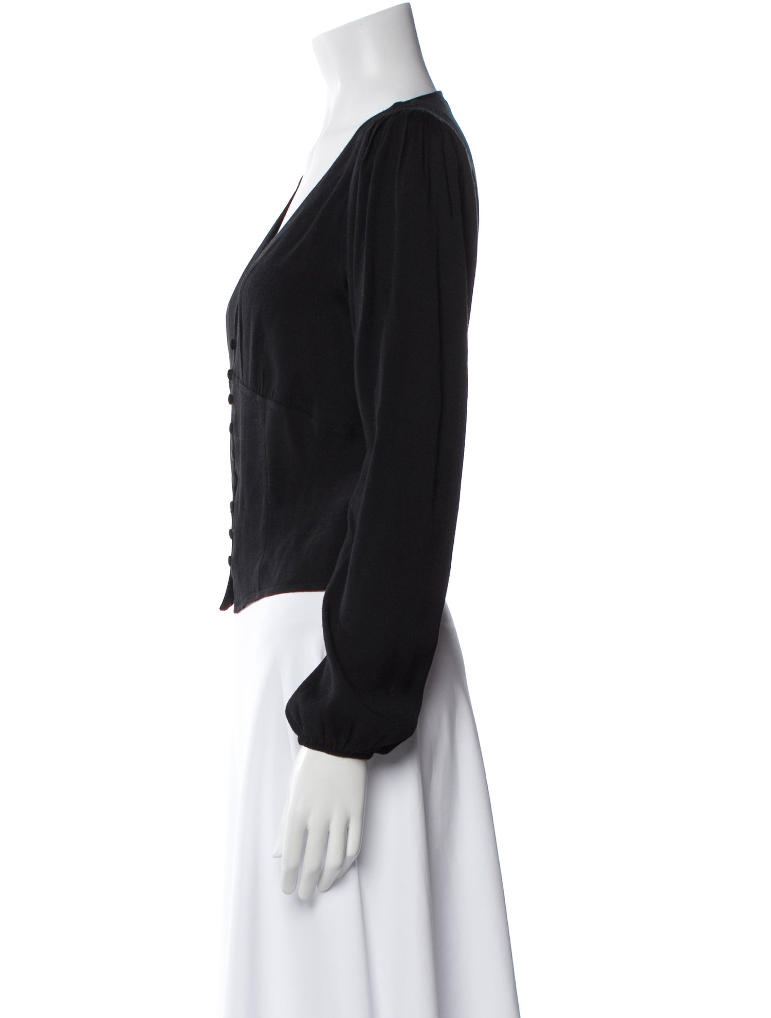 Reformation V-Neck Long Sleeve Blouse