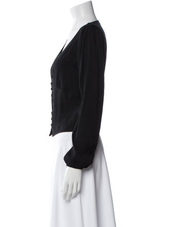 Reformation V-Neck Long Sleeve Blouse