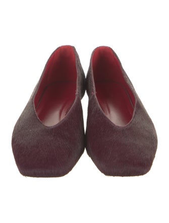 Reformation Ponyhair Leather Trim Embellishment Flats