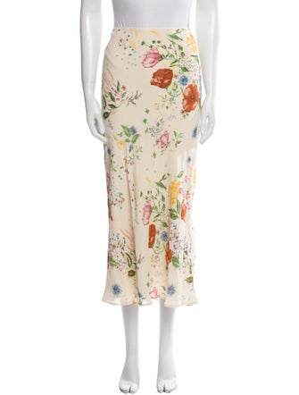 Reformation Floral Print Midi Length Skirt