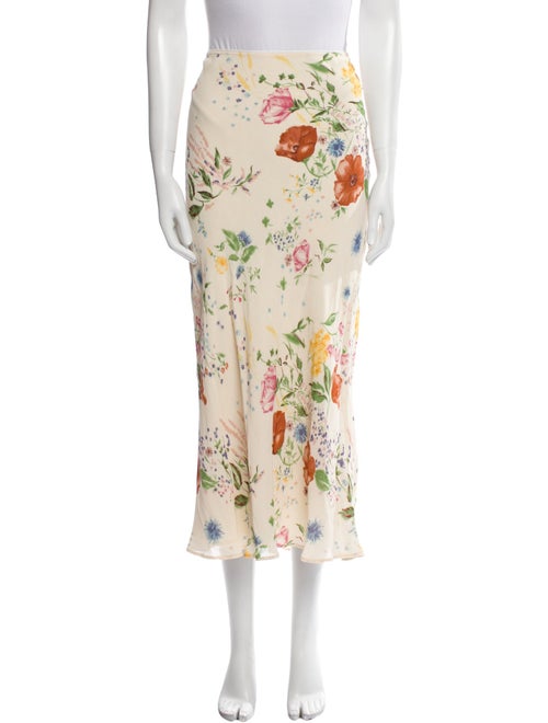 Reformation Floral Print Midi Length Skirt