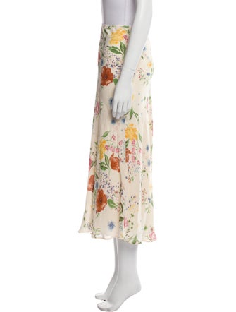 Reformation Floral Print Midi Length Skirt