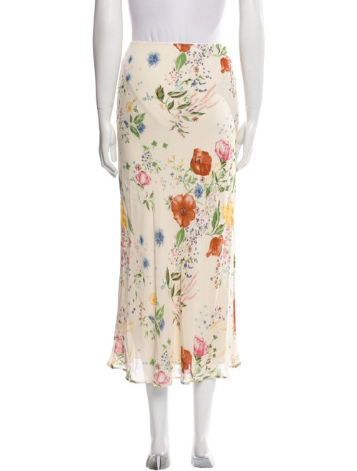 Reformation Floral Print Midi Length Skirt