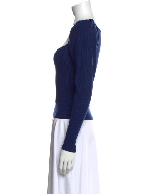 Reformation Square Neckline Long Sleeve Crop Top