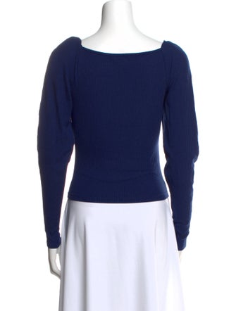 Reformation Square Neckline Long Sleeve Crop Top