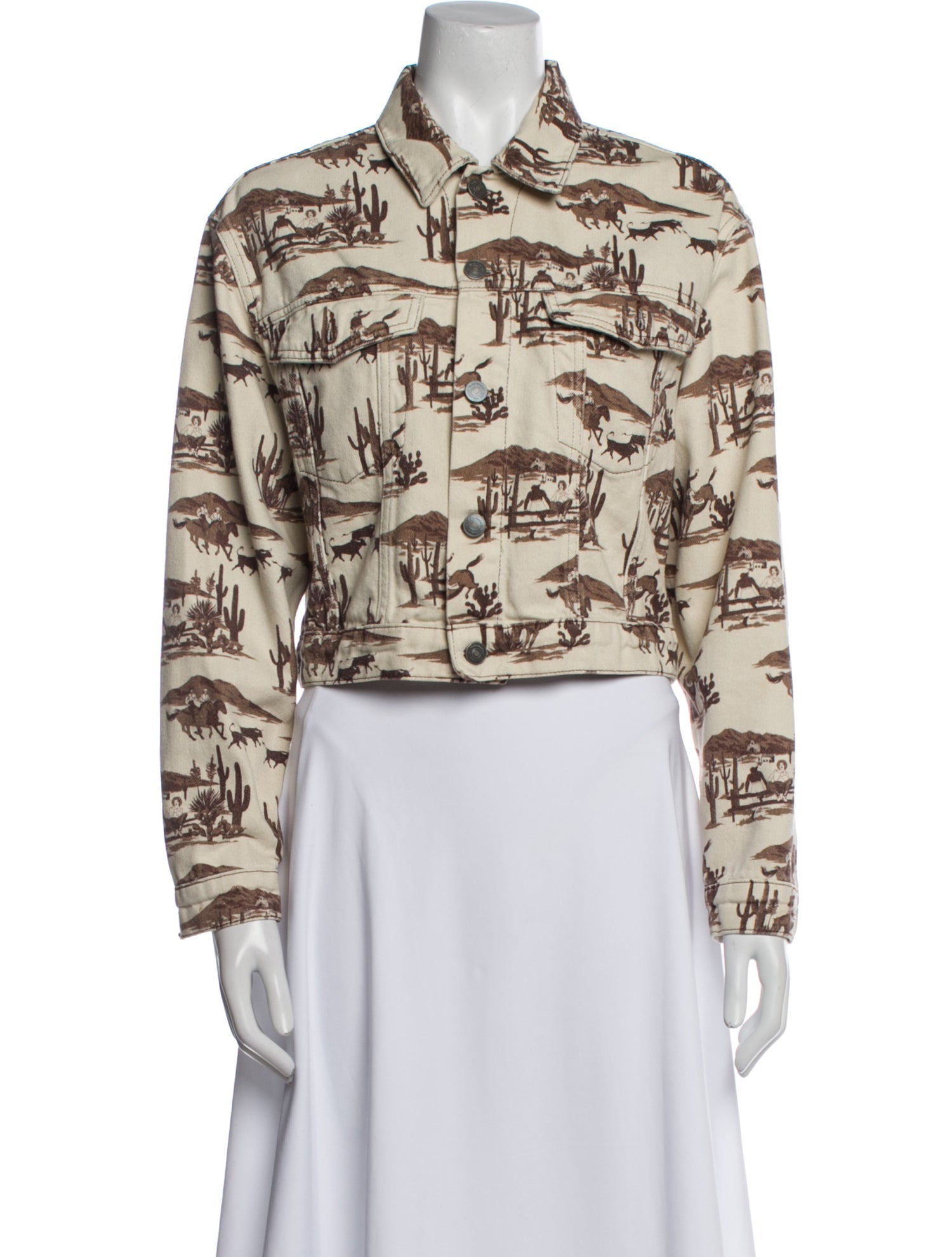 Reformation Printed Denim Jacket