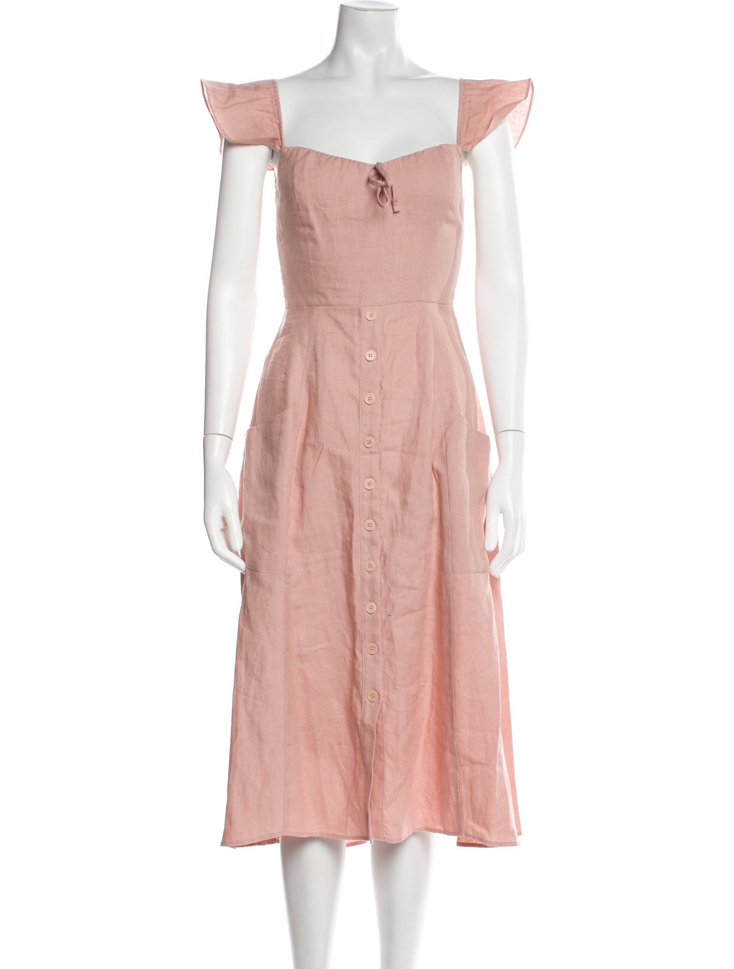 Reformation Linen Midi Length Dress