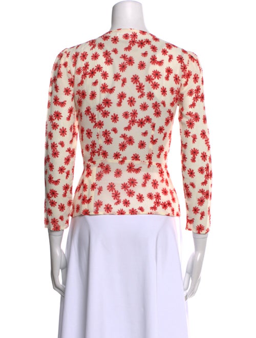 Reformation Floral Print V-Neck Crop Top