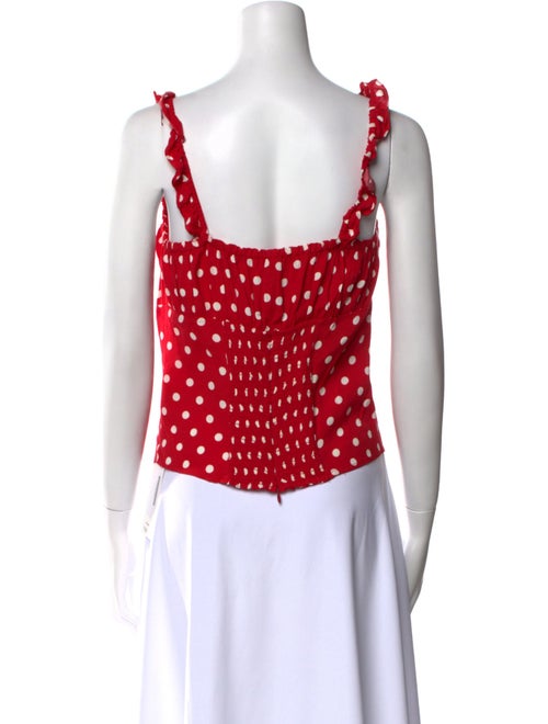 Reformation Polka Dot Print Square Neckline Crop Top