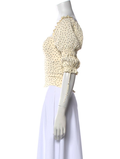 Reformation Polka Dot Print Square Neckline Crop Top