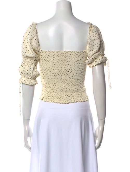 Reformation Polka Dot Print Square Neckline Crop Top