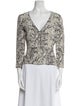 Reformation Printed V-Neck Blouse