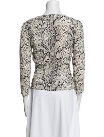 Reformation Printed V-Neck Blouse