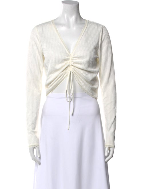 Reformation V-Neck Long Sleeve Crop Top