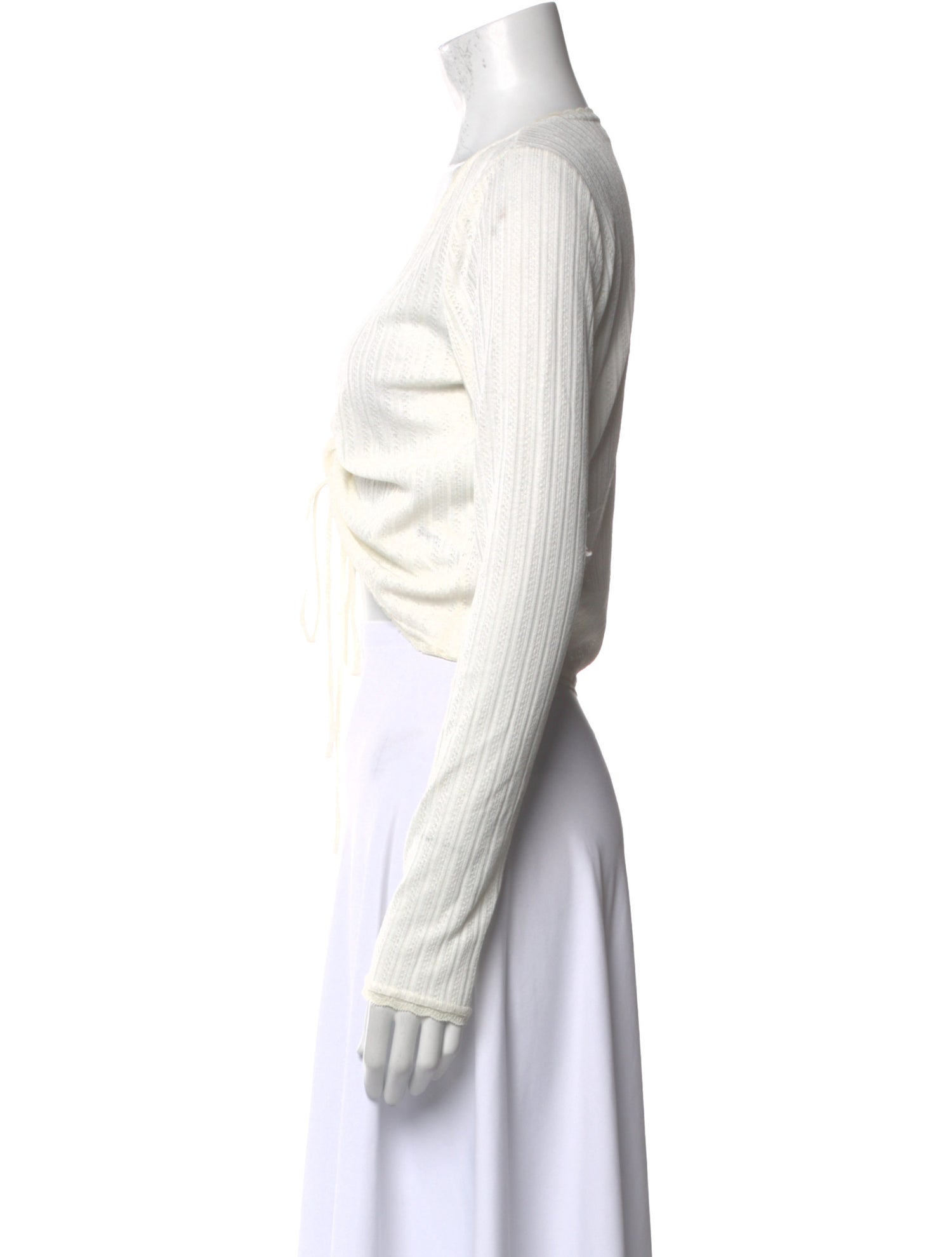 Reformation V-Neck Long Sleeve Crop Top