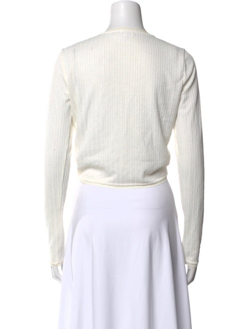 Reformation V-Neck Long Sleeve Crop Top