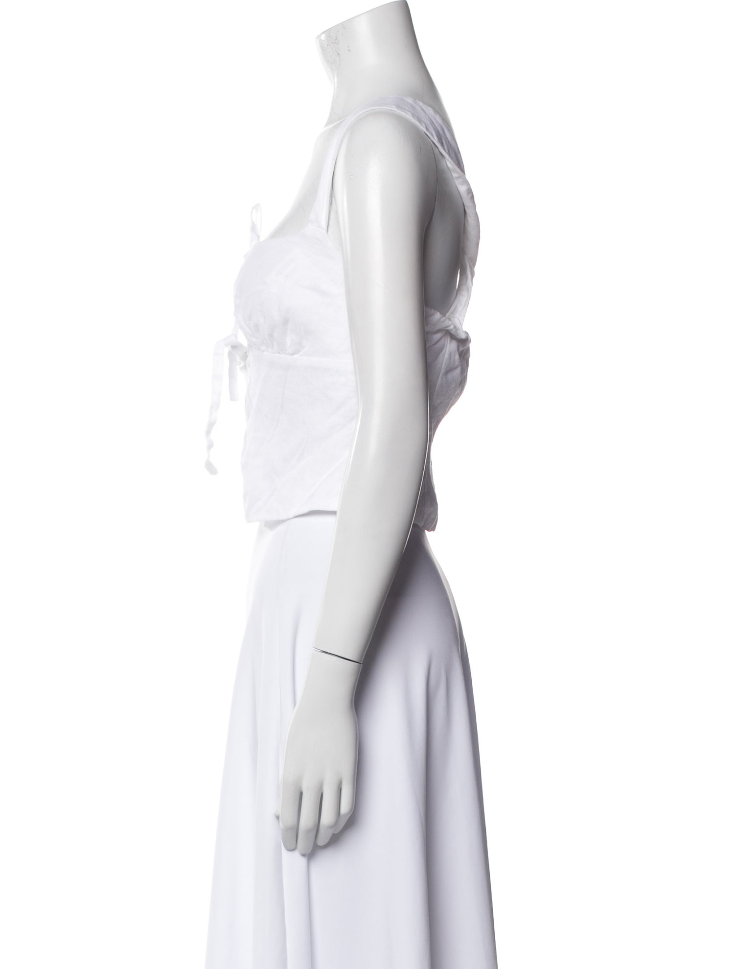 Reformation Linen Square Neckline Crop Top