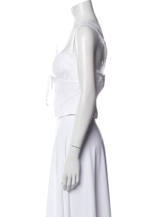 Reformation Linen Square Neckline Crop Top