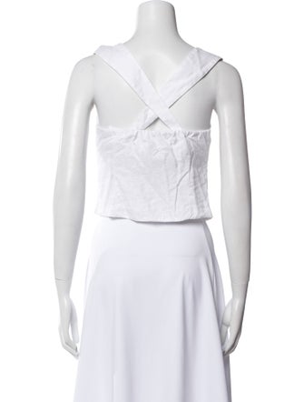 Reformation Linen Square Neckline Crop Top