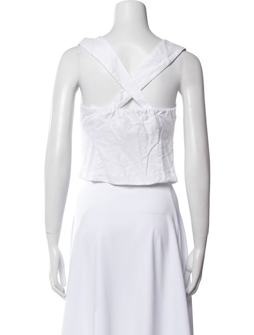 Reformation Linen Square Neckline Crop Top