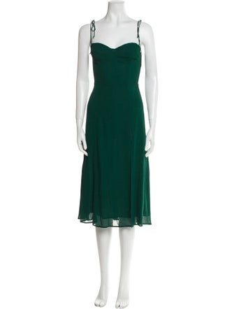 Reformation Square Neckline Knee-Length Dress