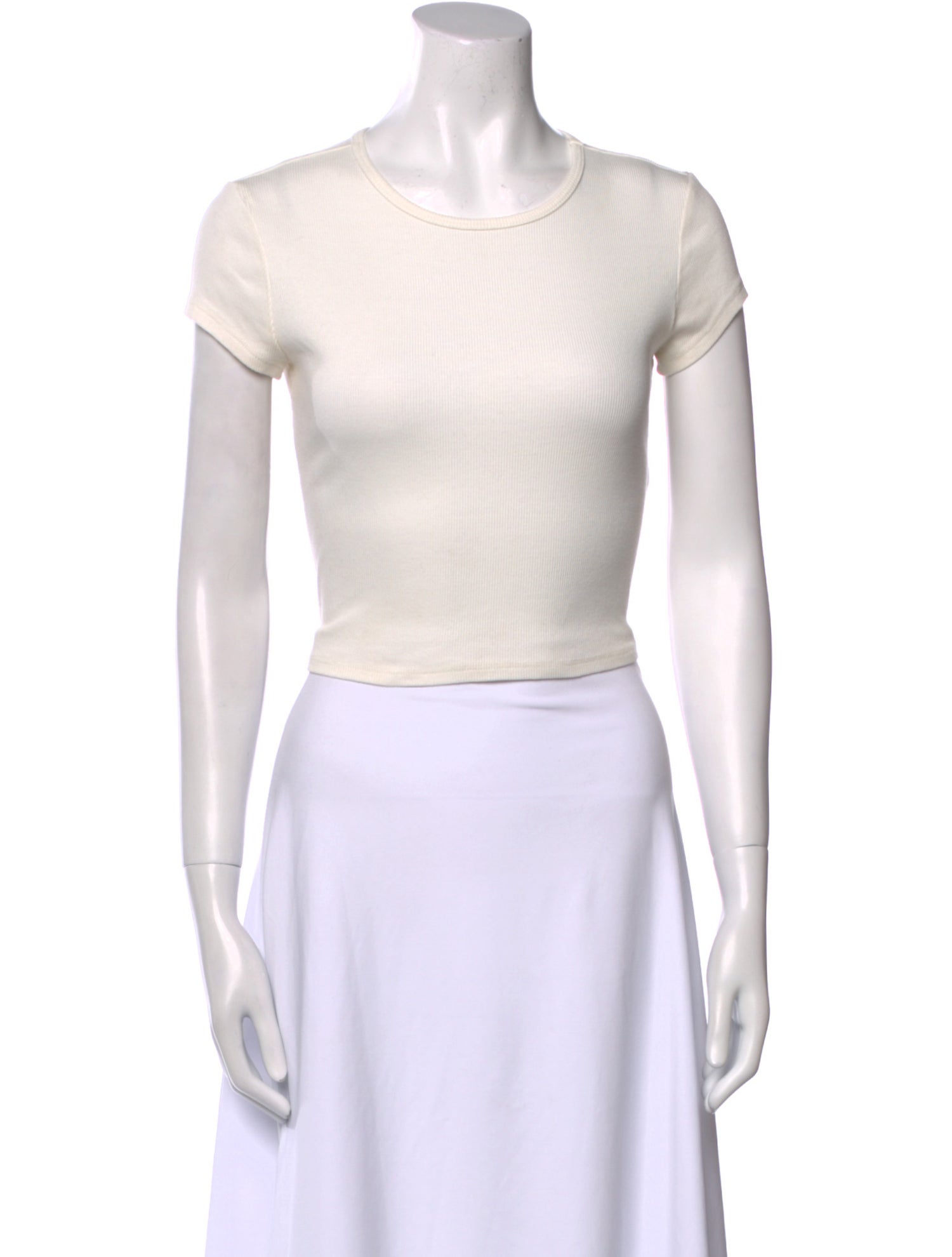 Reformation Scoop Neck Short Sleeve Crop Top