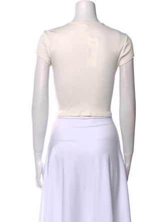 Reformation Scoop Neck Short Sleeve Crop Top