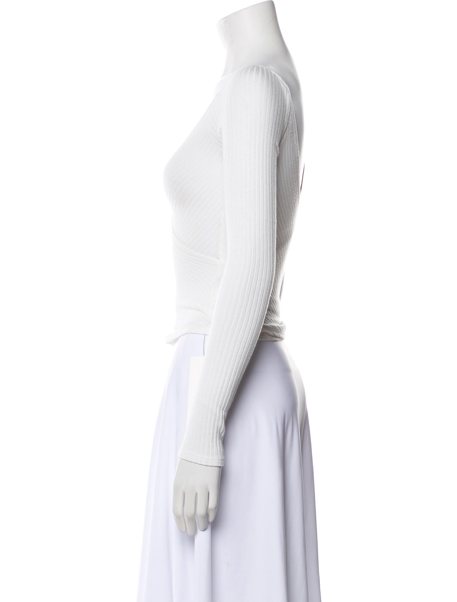 Reformation V-Neck Long Sleeve Crop Top