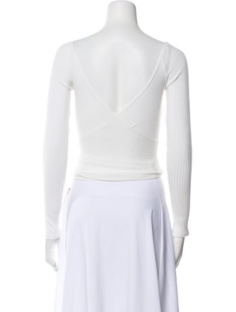 Reformation V-Neck Long Sleeve Crop Top