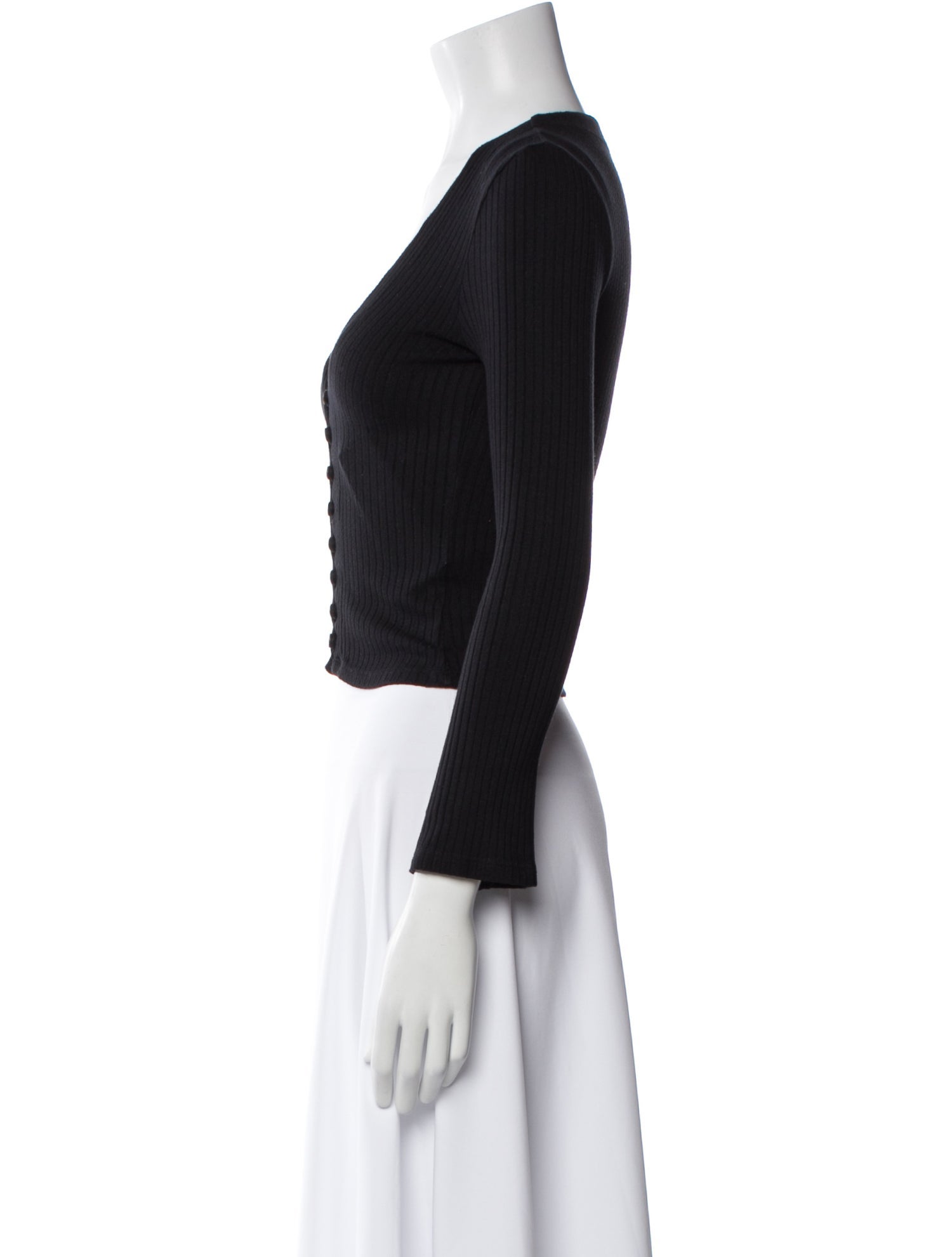 Reformation V-Neck Three-Quarter Sleeve Crop Top