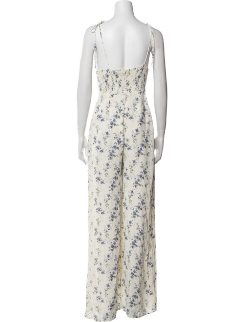 Reformation Floral Print Plunge Neckline Jumpsuit