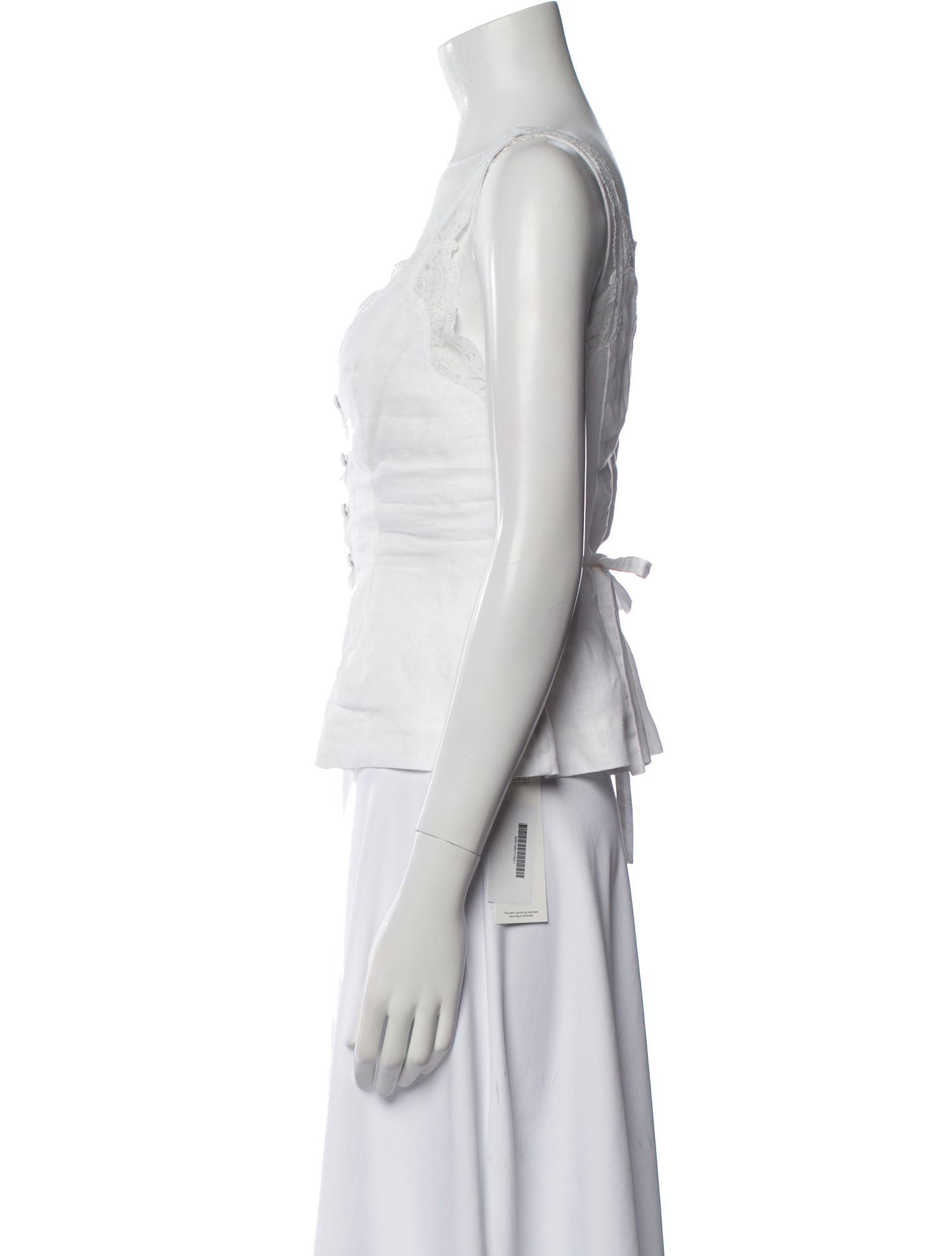 Reformation Linen V-Neck Crop Top