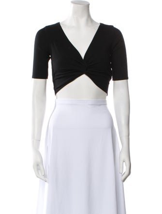 Reformation V-Neck Short Sleeve Crop Top