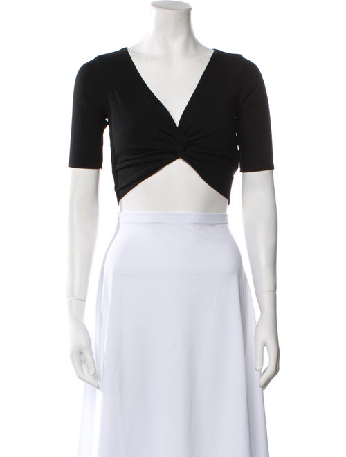 Reformation V-Neck Short Sleeve Crop Top