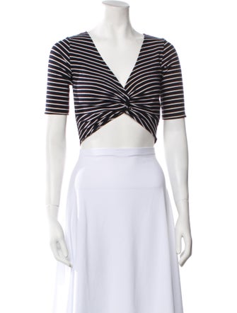 Reformation Striped V-Neck Crop Top