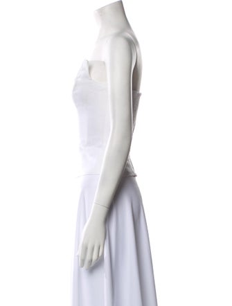 Reformation Linen Square Neckline Crop Top