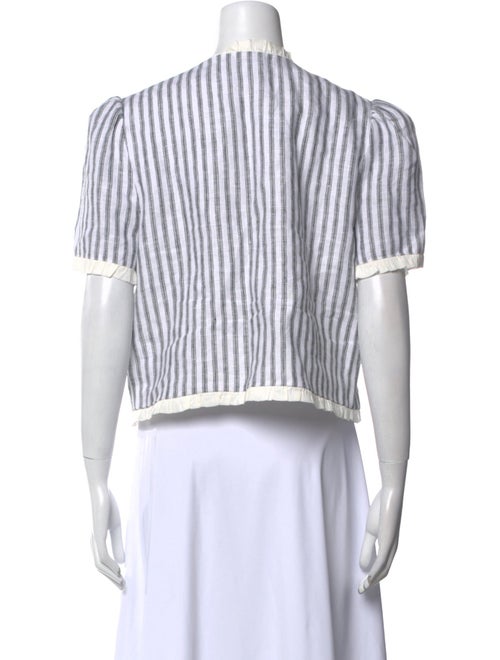 Reformation Linen Striped Button-Up Top