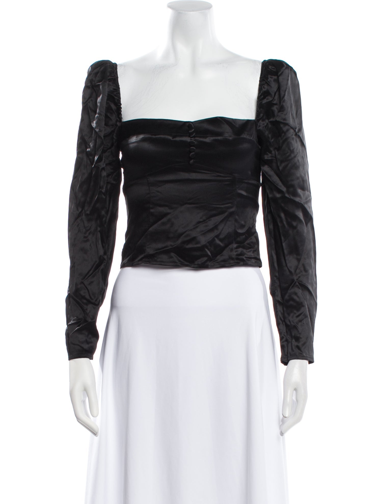 Reformation Silk Square Neckline Crop Top