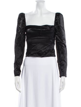 Reformation Silk Square Neckline Crop Top