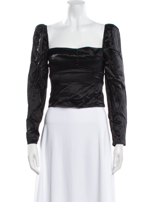 Reformation Silk Square Neckline Crop Top