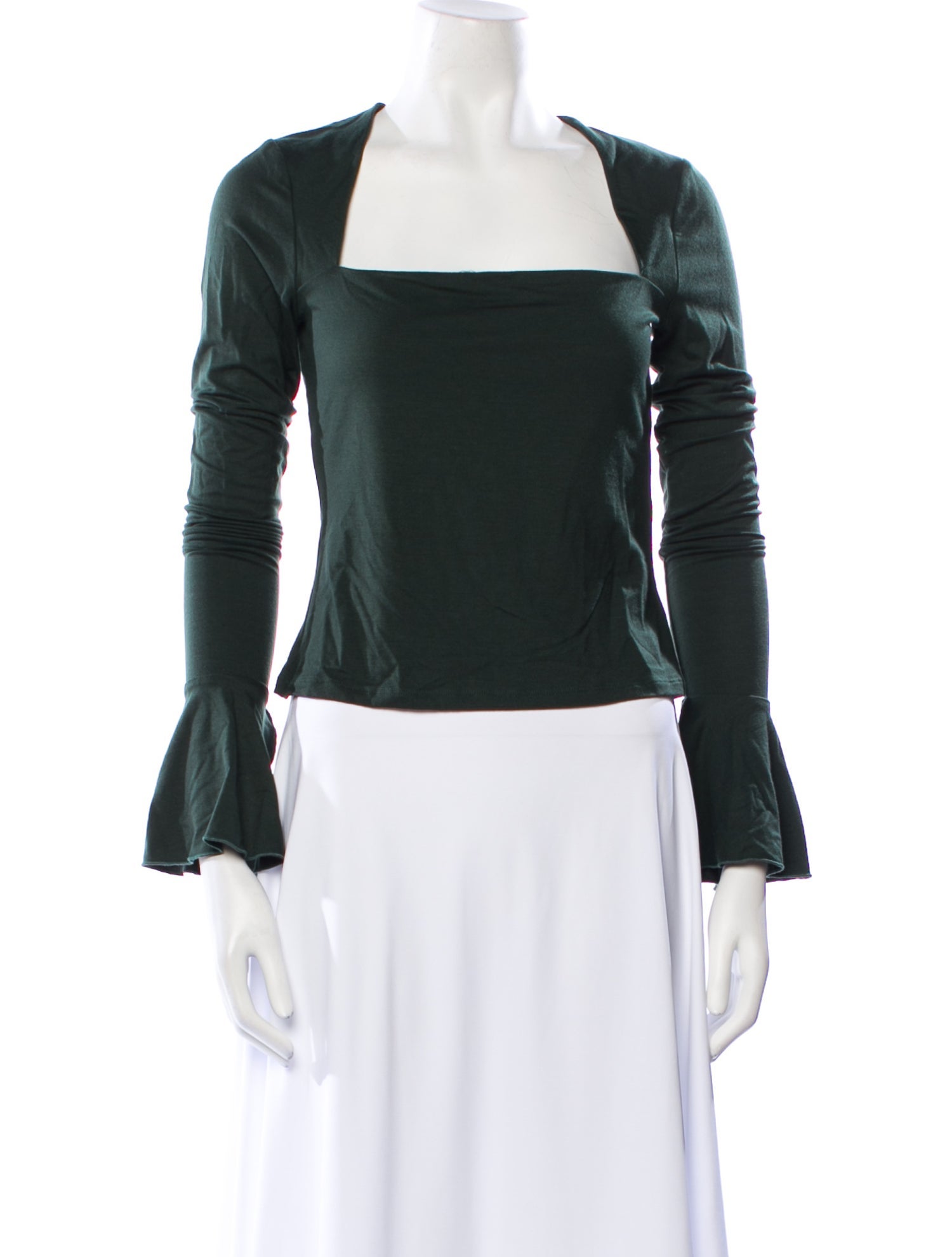 Reformation Square Neckline Long Sleeve Top