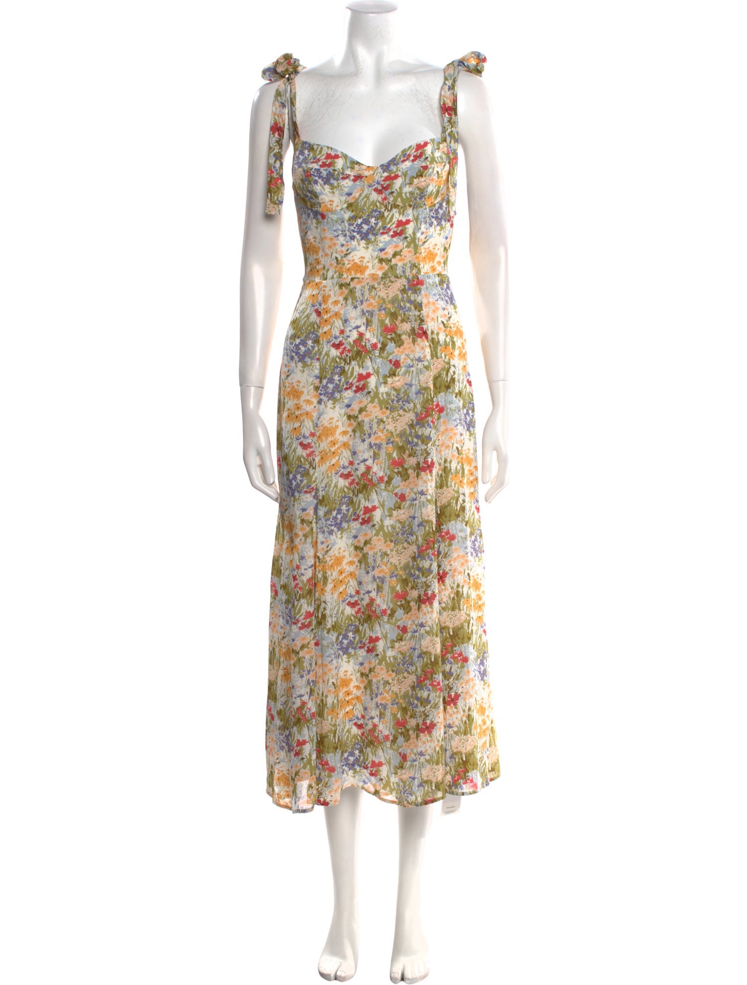 Reformation Floral Print Midi Length Dress