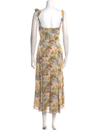 Reformation Floral Print Midi Length Dress