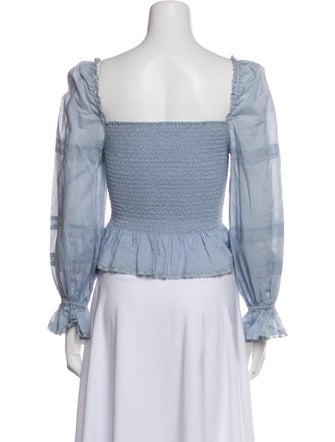 Reformation Square Neckline Long Sleeve Crop Top