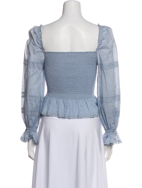 Reformation Square Neckline Long Sleeve Crop Top