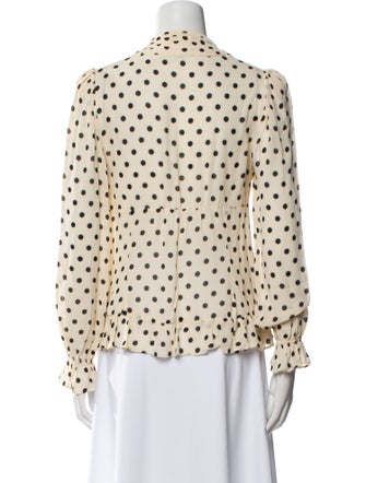 Reformation Polka Dot Print V-Neck Blouse