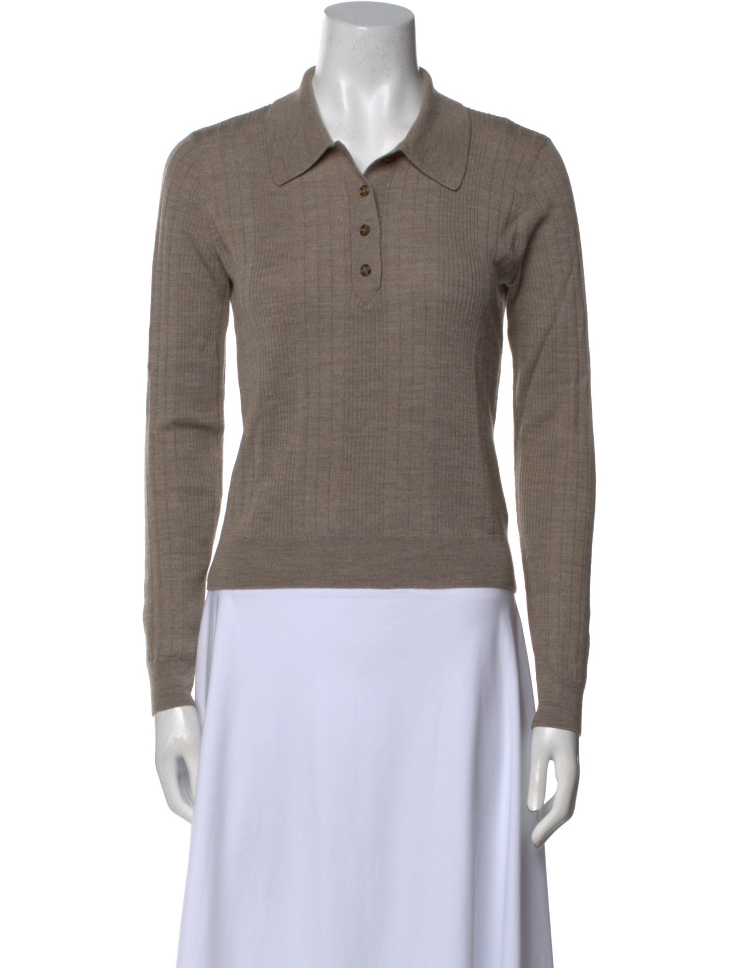 Reformation Merino Wool Long Sleeve Polo