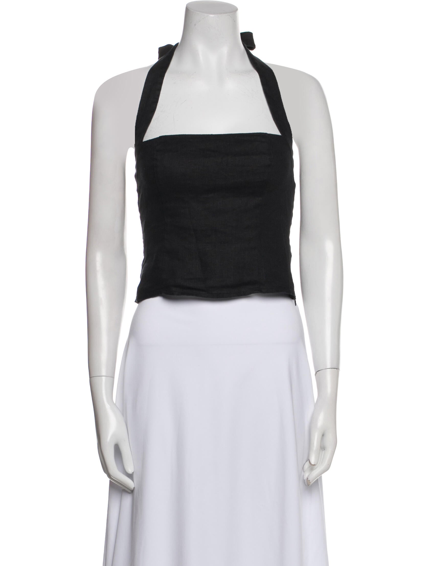 Reformation Linen Square Neckline Crop Top