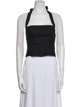 Reformation Linen Square Neckline Crop Top