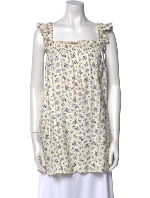 Reformation Linen Floral Print Tunic